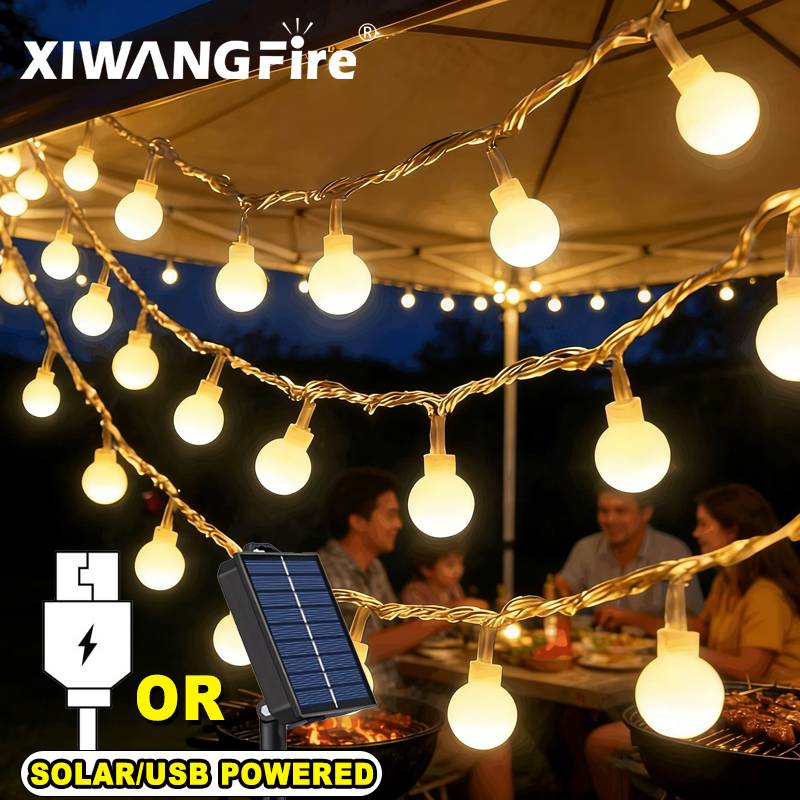 Lighting Decoration For Home - 3-10M Solar-/USB-/Batterie-Lichterketten, Feenhafte Kugel-LED-Lichter, Wasserdicht für