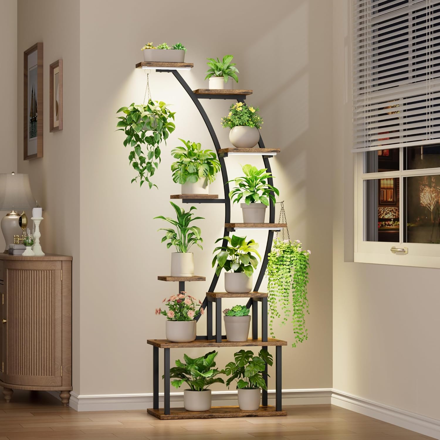 Lighting Decoration Stand - Pflanzenständer für Innenräume mit Wachstumslichtern, 9-stufiger