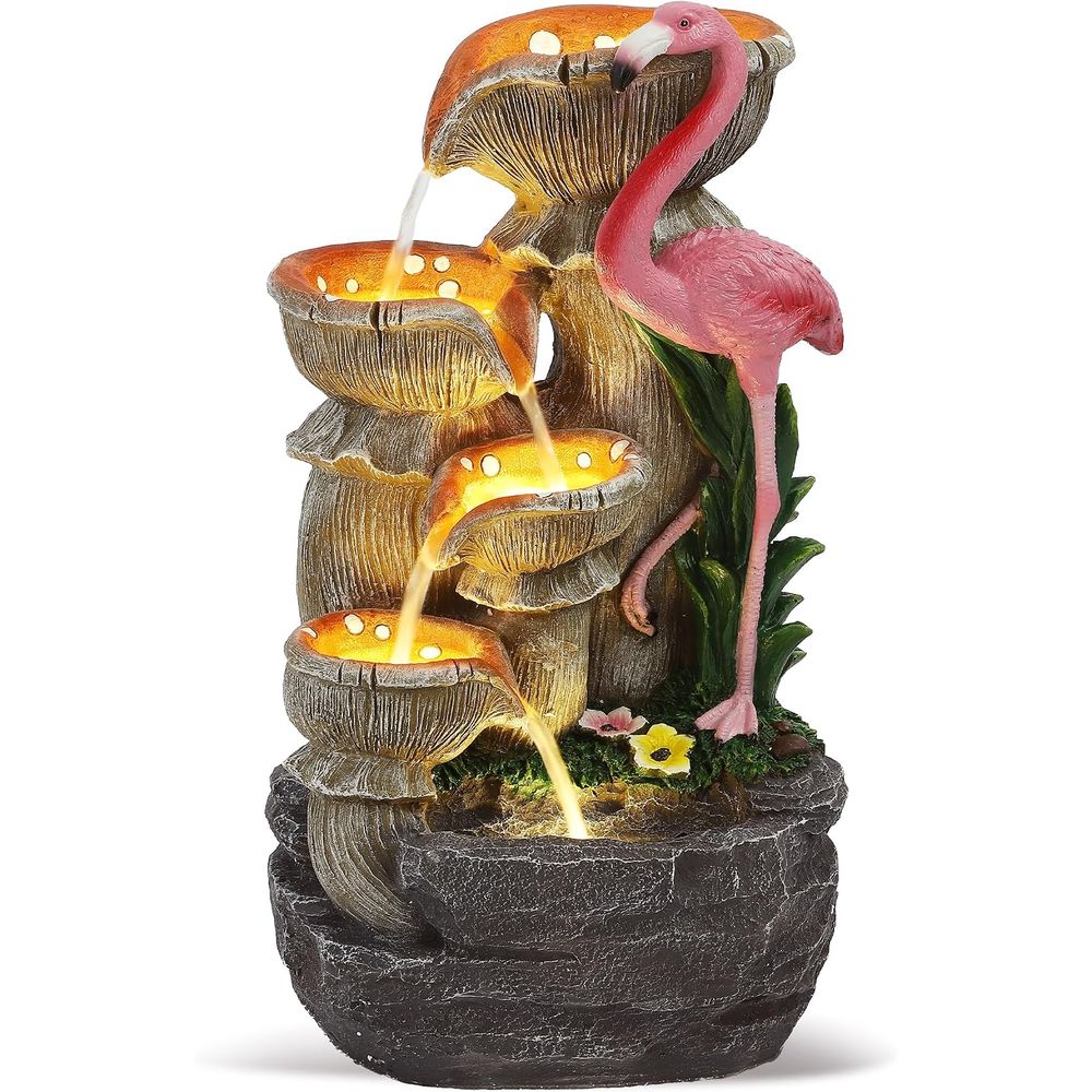 Lighting Decoration Stand - 5-stufiger Gartenwasserfall mit 5 LED-Leuchten, Bodenstehender
