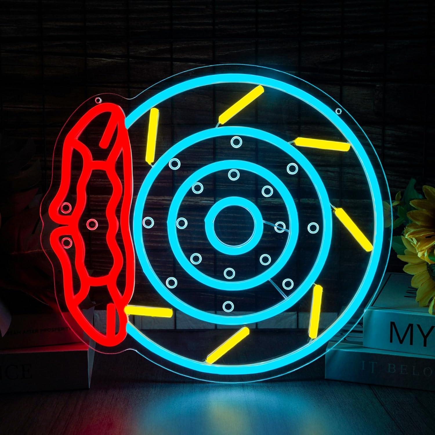 Decor Lighting Fans - Bremsbeläge Neon-Schild LED Garagenwand-Dekoration für Autoliebhaber