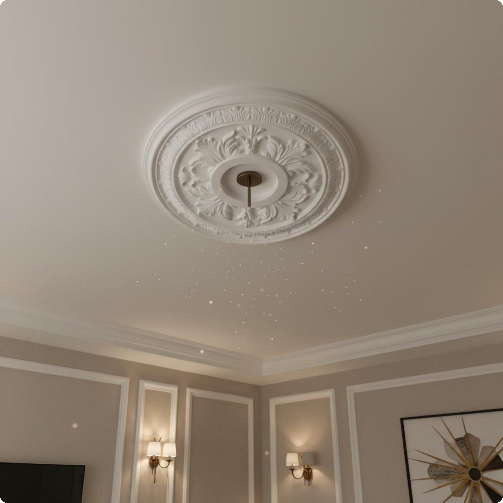 Decor Lighting Fixtures - Goldgeprägte Deckenleuchten-Platte PU Runde Medaillon-Deckenleuchte für