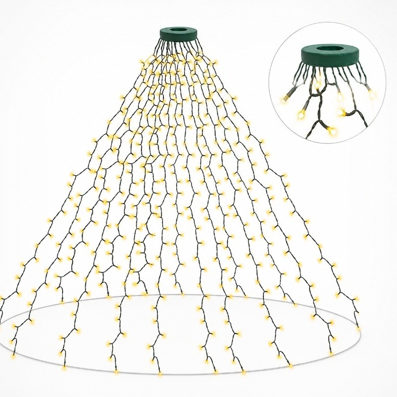 Lighting Christmas Decor - Wasserdichte USB-LED-Lichterkette, 8 Beleuchtungsmodi für Weihnachtsbaum,