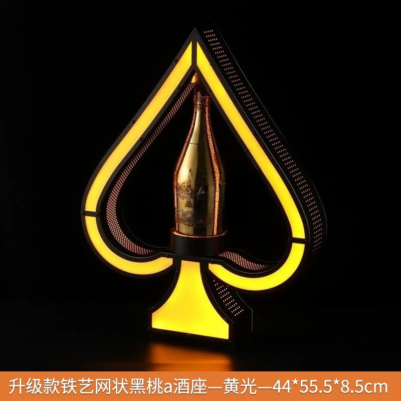 Lighting Decoration Stand - Eisenkunst LED-Beleuchteter Weinflaschenständer, Illuminierter Weinregal für