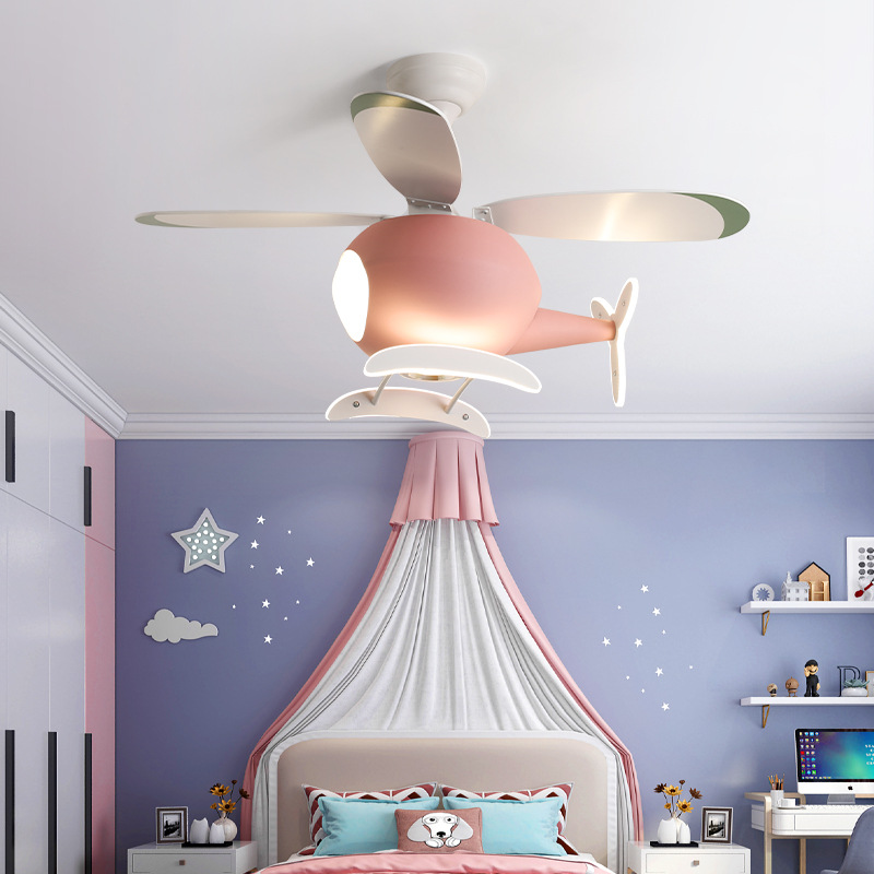 Decor Lighting Ceiling Fans - Moderne Kreative Cartoon-Flugzeug-Ventilatorleuchte Einfache Deko-LED-Deckenlampe für
