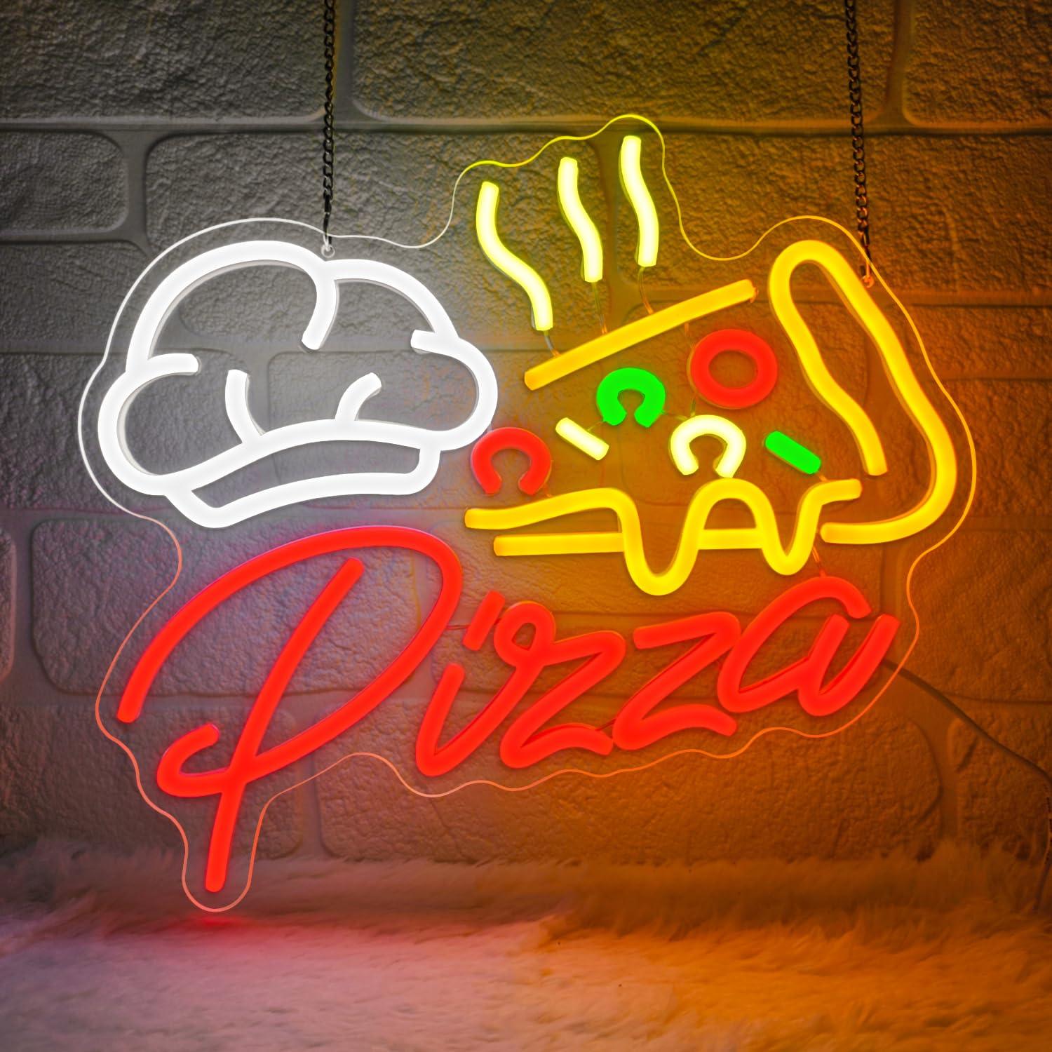 Wall Decor Lighting - Pizza Neonschild Farbenfrohe Pizza-LED-Leuchten für Pizzeria