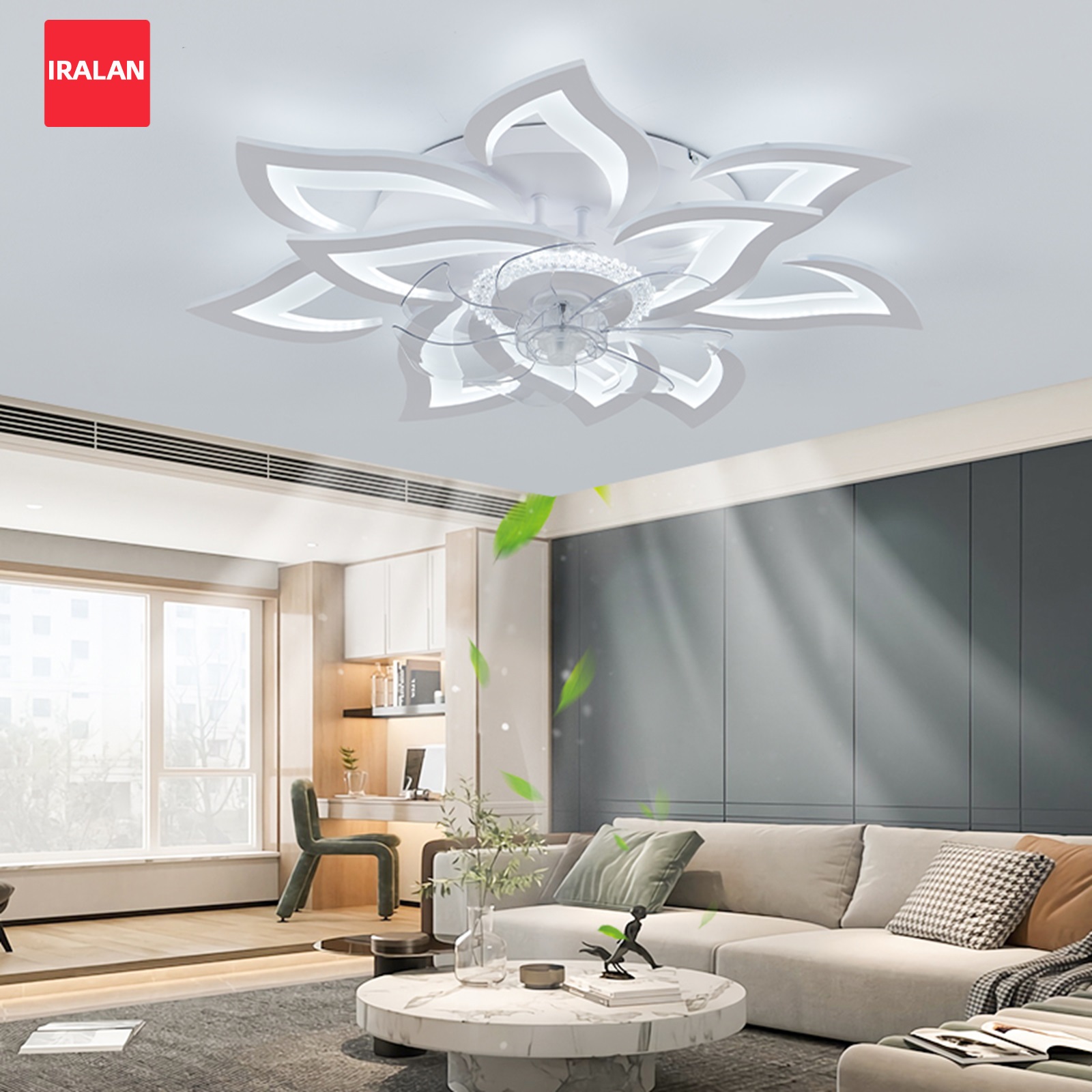 Decor Lighting Ceiling Fans - Blumen-Deckenventilator mit Beleuchtung, Heimdekoration, nordischer Luxus,