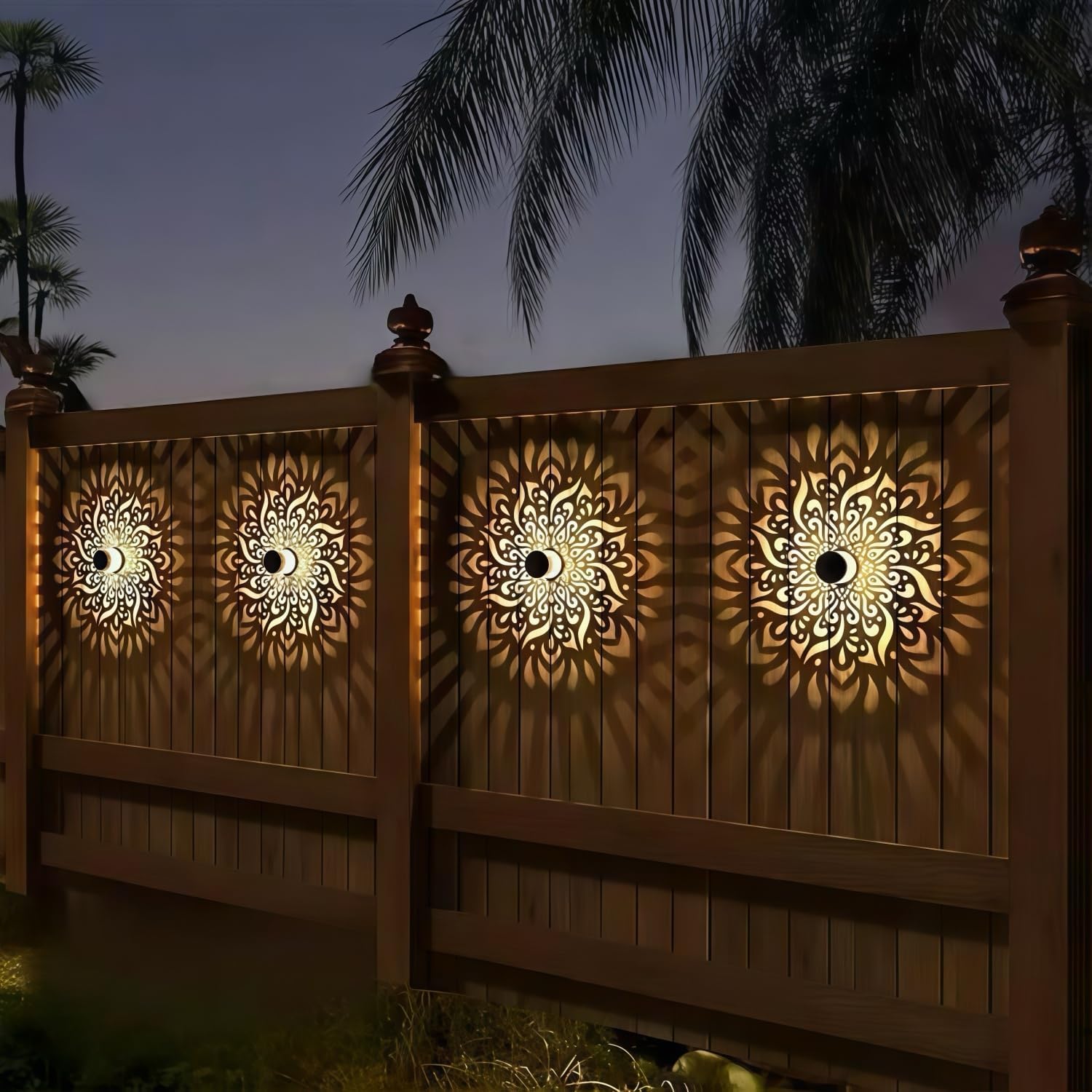 2 Einheiten Mandala Solar-Zaun – Lighting Metal Wall Decor Bewertung und Preis