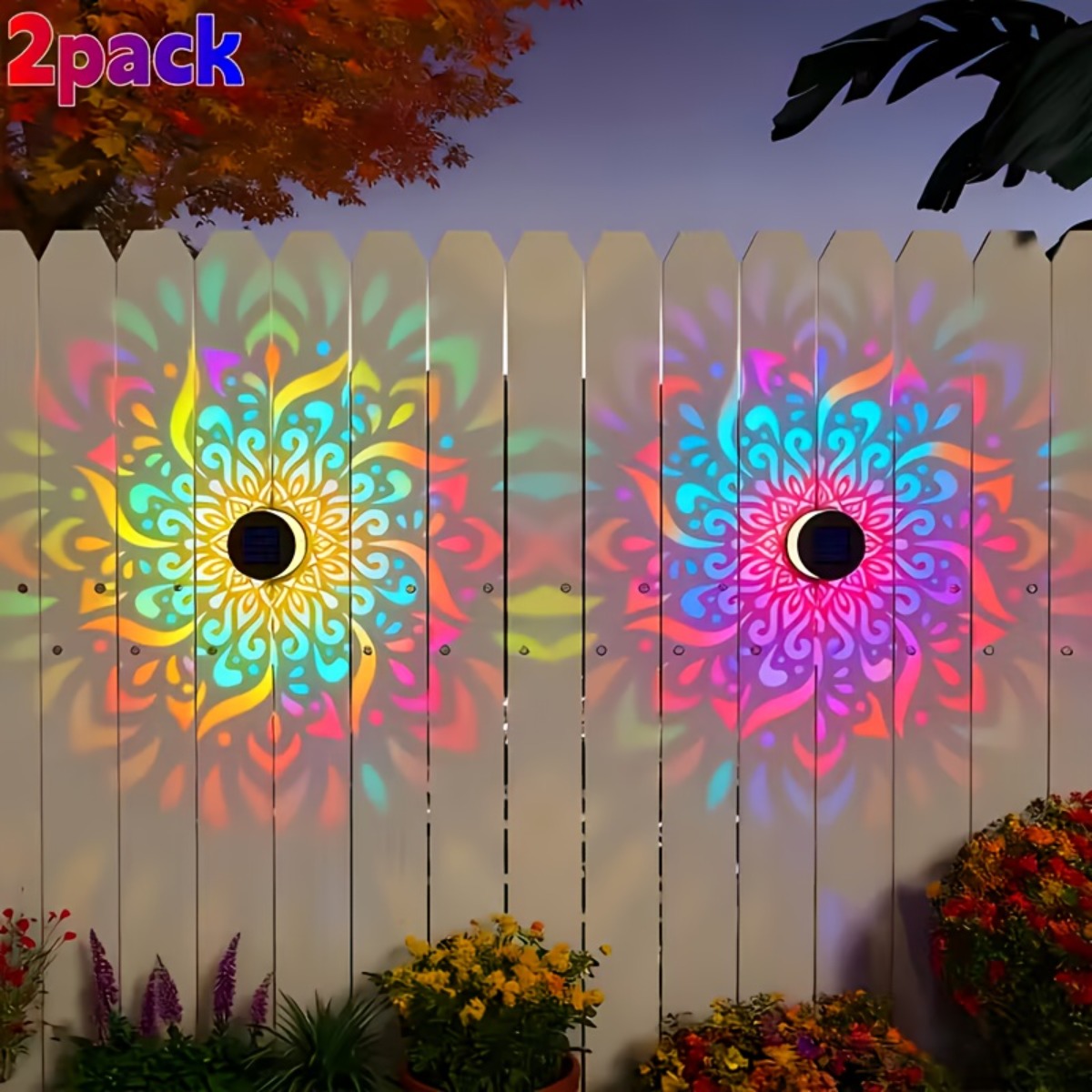 2 Einheiten Mandala Solar-Zaun – Lighting Metal Wall Decor Bewertung und Preis