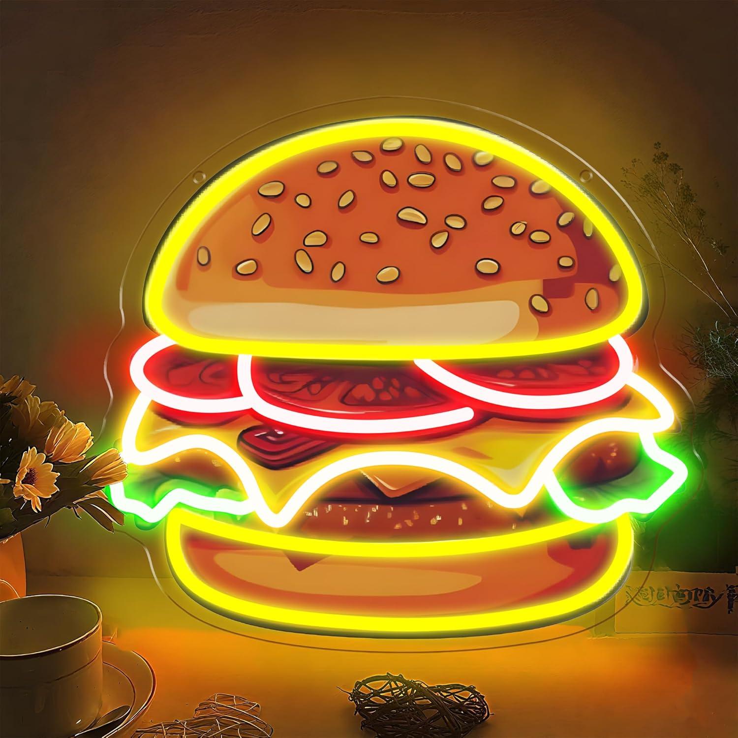Burger Neonschild LED Hamburge – Wall Decor Lighting Bewertung und Preis