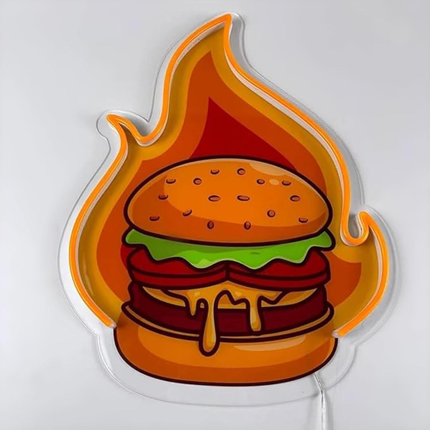 Burger Neonschild LED Hamburge – Wall Decor Lighting Bewertung und Preis